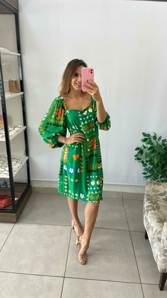 VESTIDO CURTO - INSP FARM - FUNDO VERDE - comprar online