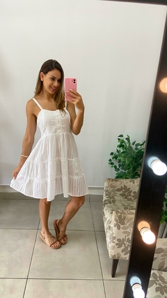 VESTIDO CURTO - INDIANO - ALÇA - BRANCO na internet