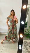 VESTIDO LONGO -INDIANO - MANGA - BOTÃOZINHO E ELASTEX NO TRONCO