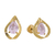 Brinco em ouro 18k Com quartz rosa gota