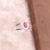 Anel Formatura Oval Rosa em Prata 925