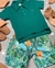 Conjunto MENINO MINI Polo Verde e Bermuda Floral -2159