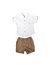 Conjunto MENINO BEBÊ Branco Caqui - 84175 na internet