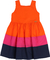 Vestido MENINA MINI Barra Franzida Laranja/Pink - 2683