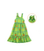 Vestido MENINA INFANTIL Alças Quadriculado Florido Verde - 85012 - Travessura