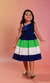 Vestido MENINA MINI Ombro Só Maririnho-Verde e Off - 85194 na internet