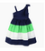 Vestido MENINA MINI Ombro Só Maririnho-Verde e Off - 85194 - comprar online