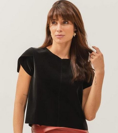 blusa de couro- veludo