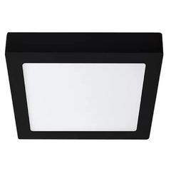 Plafón aplique led cuadrado 18w marco negro luz calida - comprar online