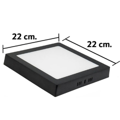 Plafón aplique led cuadrado 18w marco negro luz calida en internet