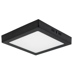 Plafón aplique led cuadrado 18w marco negro luz fria