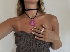 collar piedra agata rosa preventa, entregan a partir del 15/1