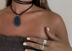 collar piedra agata azul - comprar online