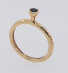 Anel em Ouro Amarelo e Diamante Negro - Cod. A10024A