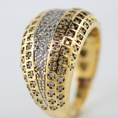 Anel em Ouro Amarelo e Diamantes - Cod. A10217