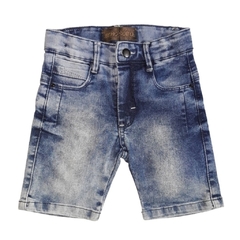 BERMUDA INFANTIL MASCULINA, JEANS AZUL ESTONADO Ref. 13003