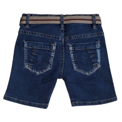 BERMUDA INFANTIL MASCULINA, JEANS ESTONADO E COM CINTO - BICHO SOLTO Ref. 13403 - comprar online