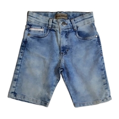 BERMUDA INFANTIL MASCULINO, JEANS AZUL ESTONADO REF. 17106