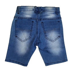 BERMUDA INFANTIL MASCULINO, JEANS AZUL ESTONADO Ref. 17304 - comprar online