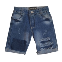 BERMUDA INFANTIL MASCULINO, JEANS ESTONADO DESTROYED - Ref. 10203