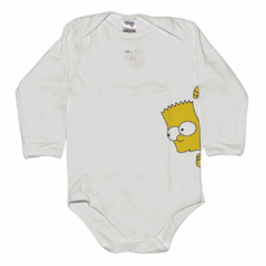 BODY FRASE MANGA LONGA SIMPSONS/BRANCO - REF. 21.00016EMA TAM 01