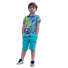 CAMISA INFANTIL MASCULINA, VISCOSE ESTAMPADA REF. 5990 - loja online