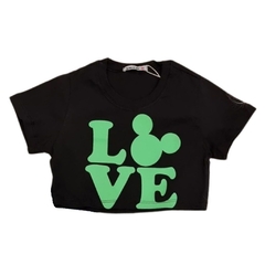 Camiseta Infantil Feminina, Cropped Moda Casual 'LOVE' - Ref. 6006-08-PT LOVE - comprar online