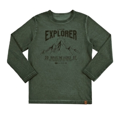 Camiseta Infantil Juvenil Masculino, Menino Explorer Verde Ref. 67419