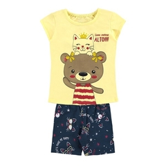 Conjunto Infantil Feminino, Menina Amigos Amarelo - Alenice - Ref. 41169 Tam. M | G | 3 - comprar online