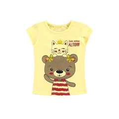 Conjunto Infantil Feminino, Menina Amigos Amarelo - Alenice - Ref. 41169 Tam. M | G | 3 na internet