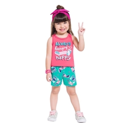 Conjunto Infantil Feminino, Menina Happy Camelia Ref. 34293 - MMary Kids Roupas Infantis