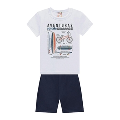 Conjunto Infantil Masculino, Aventuras Branco Ref. 34603