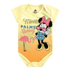 Body infantil feminino, bebê menina minnie amarelo - Ref. 4155