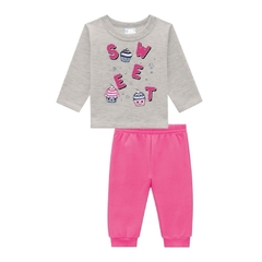 Conjunto Moletom Infantil, Bebe Menina Sweet Mescla - Brandili - Ref. 53993 na internet