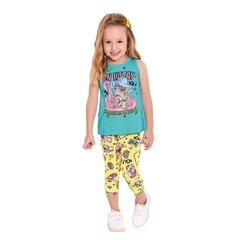 Conjunto Infantil Feminino, Menina On Vacay Azul - Fakini For Fun - Ref. 3112 na internet