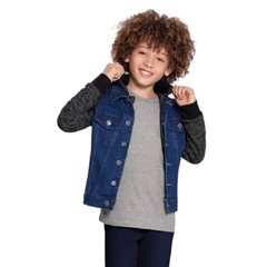 Imagem do Jaqueta Infantil Masculina, Jeans com capuz- Ref. 67252