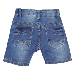 Bermuda infantil masculina, jeans estonado destroyed - Ref. 13202 - MMary Kids Roupas Infantis