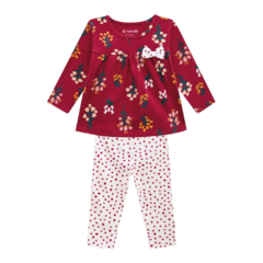 Conjunto Infantil Feminino, Flores Bordô - Ref. 54072