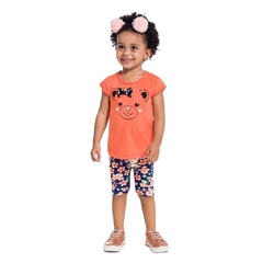 Conjunto Infantil Feminino, Menina Ursinho Laranja - Ref. 34179 na internet