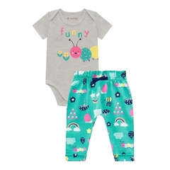 Conjunto Body e Calca, Bebe Menina Funny Mescla Ref. 34336-MESC - comprar online