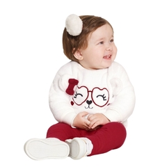 Conjunto Infantil Feminino, Menina Gatinha Off White Ref. 62564