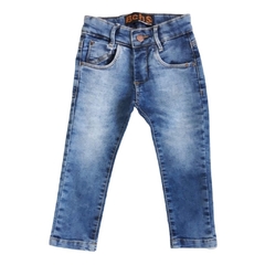 CALÇA INFANTIL MASCULINA, JEANS AZUL ESTONADO REF. 30002