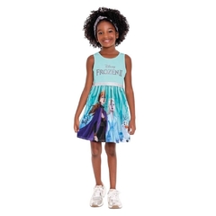 Vestido Infantil, Menina Frozen Azul Ref. 3441