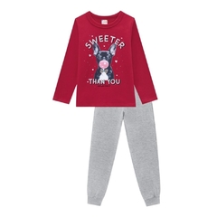 Conjunto Infantil Feminino, Moletinho Menina Sweeter Bordô Ref. 53999