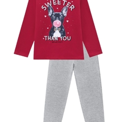 Conjunto Infantil Feminino, Moletinho Menina Sweeter Bordô Ref. 53999 - comprar online