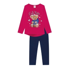 Conjunto Infantil Feminino, Menina Cute Bear Pink Ref. 53938 - comprar online