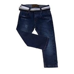 Calça infantil masculino, jeans azul destroyed - Ref. 47003 TAM 3 - MMary Kids Roupas Infantis