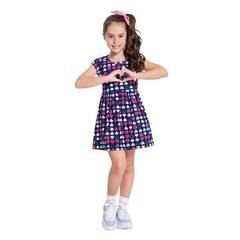 Vestido Infantil, Menina Corações Marinho - Ref. 34299-MARI na internet