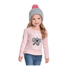 Blusa Infantil feminina, Menina Coala Rosa Ref. 1038