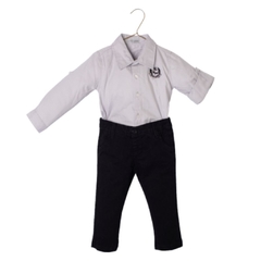 Conjunto infantil masculino, calça sarja e camisa de algodão - Ref. 61335 na internet